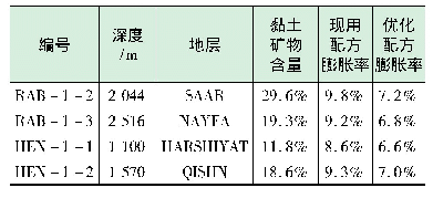 表4 岩屑在现用钻井液和优化钻井液中线性膨胀率表