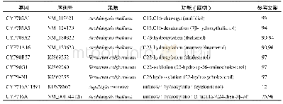 《表3 参与其他三萜生物合成的CYP450》