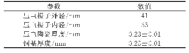 表5 压电振子尺寸参数：流线形流管无阀压电泵的仿真与实验