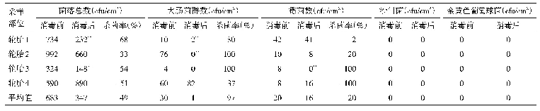 表2 复合酚消毒前后轮胎表面微生物检测结果