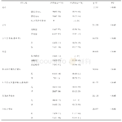 表1 两组患者CT征象比较[n(%)]