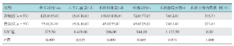 表2 两组患者手术相关指标比较