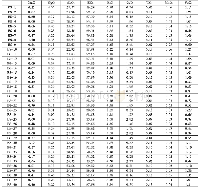 表2 白舍窑样品胎体化学元素组成(wt%)