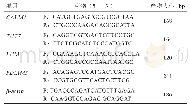 表1 供试引物序列：基于转录组测序筛选山羊卵泡发育相关上调基因