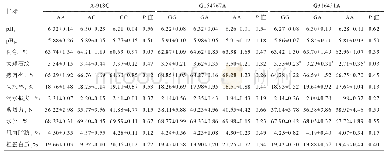 表8 PPP3CA基因不同基因型个体的肉质差异