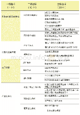 表2 基于区域差异化分类的信息化发展水平指标体系