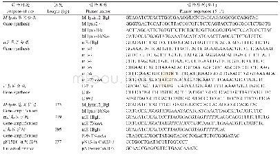 表1 目的基因合成、片段扩增对应引物