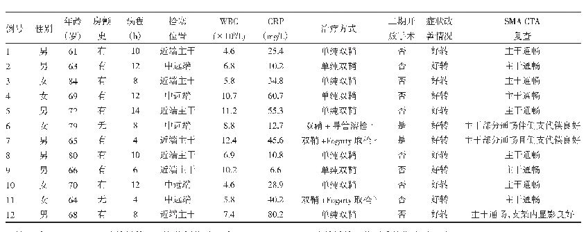 表1 12例ASMAE患者的临床资料