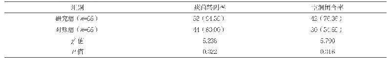 表2 两组痰菌转阴率、空洞闭合率比较[n(%)]