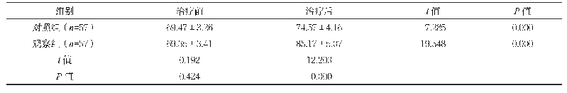 表2 两组治疗前后KPS评分比较（分，±s)