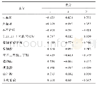 表4 主成分的因子载荷矩阵