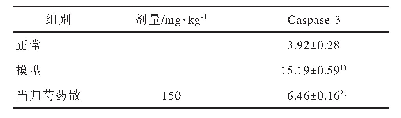 表5 当归芍药散对小鼠海马CA3区Caspase-3蛋白表达的影响（,n=3)