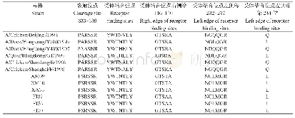 表1 HA裂解位点和受体结合位点的比较分析