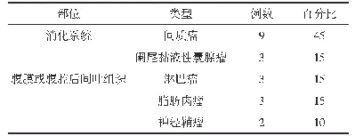 《表1 20例患者的病理检查结果(n,%)》