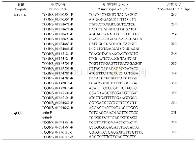 《表1 本研究中所用PCR引物信息》