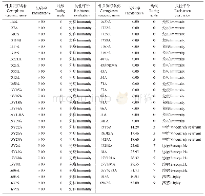 表2 55份不育系糯高粱种质资源对丝黑穗病的抗性鉴定