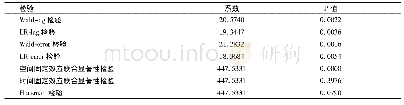 表7 空间计量模型相关检验结果