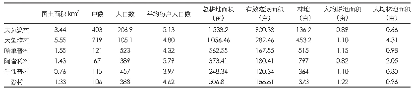 表1 各村概况（数据来源：2015年云南数字乡村各村统计情况）