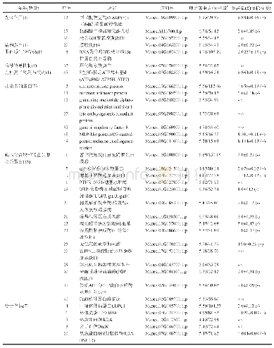 表2 木薯有性四倍体与‘华南5号’叶片差异蛋白质的鉴定