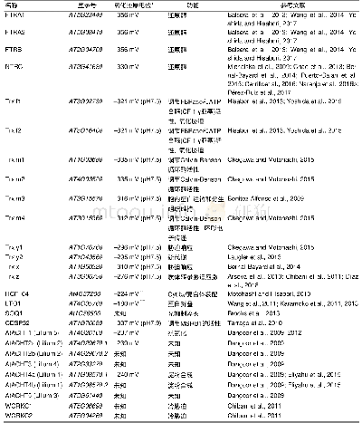 《表1 拟南芥叶绿体Trx系统》