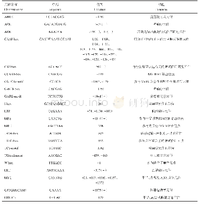 《表2 AtTERT启动子顺式作用元件》