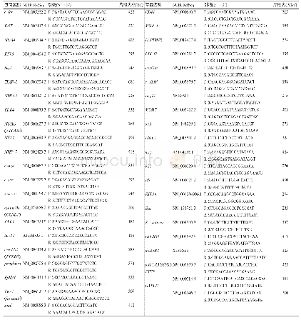 《表1 各基因引物序列及扩增产物片段大小》