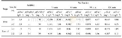表4 第一段、第二段净化试验数据