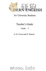 《现代英语》第二级教师参考书   1986  PDF电子版封面  9010·0296  （英）埃文斯（G.R.Evans），（英）沃森（D.Wats 
