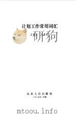计划工作常用词汇   1985  PDF电子版封面  4099·512  王贵贤，刘春北编写 