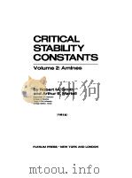 CRITICAL STABILITY CONSTANTS VOL 2   1975  PDF电子版封面    ROBERT M.SMITH 