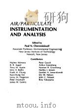 AIR PARTICULATE INSTRUMENTATION AND ANALYSIS   1981  PDF电子版封面     