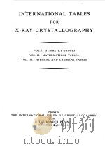 INTERNATIONAL TABLES FOR X-RAY CRYSTALLOGRAPHY   1959  PDF电子版封面     