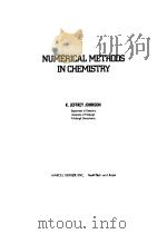 NUMERICAL METHODS IN CHEMISTRY   1980  PDF电子版封面     