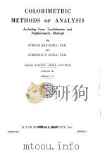 COLORIMETRIC METHODS OF ANALYSIS VOLUME 3（1953 PDF版）