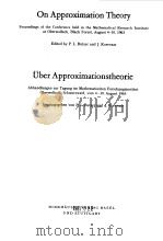 ON APPROXIMATION THEORY   1964  PDF电子版封面     