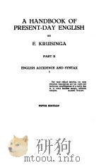 A HANDBOOK OF PRESENT-DAY ENGLISH   1931  PDF电子版封面    E.KRUISINGA 