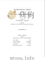 INTERNATIONAL TABLES FOR X-RAY CRYSTALLOGRAPHY   1952  PDF电子版封面     