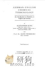 GERMON-ENJLISH CHEMICAL TERMINOLOGY   1958  PDF电子版封面    HANS FROMHERZ 