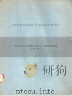 University Corporation for Atmospheric Research ANNUAL REPORT OF MEMBERS FOR 1972     PDF电子版封面     