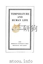 TEMPERATURE AND HUMAN LIFE     PDF电子版封面     