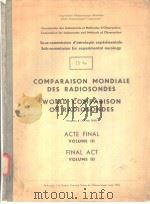COMPARAISON MONDIALE DES RADIOSONDES  WORLD COMPARISON OF RADIOSONDES     PDF电子版封面     