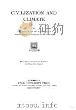 CIVILIZATION AND CLIMATE     PDF电子版封面     