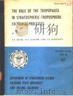 THE ROLE OF THE TROPOPAUSE IN STRATOSPHERIC -TROPOSPHERIC EXCHANGE PROCESSES（ PDF版）