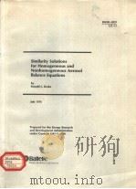 Similarity Solutions for Homogeneous and Nonhomogeneous Aerosol Balance Equations     PDF电子版封面     