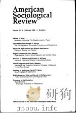 AMERICAN SOCIOLOGICAL REVIEW 1989 Vol.54 No.1-6     PDF电子版封面     