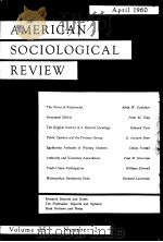 AMERICAN SOCIOLOGICAL REVIEW 1960 Vol.25 No.2     PDF电子版封面     