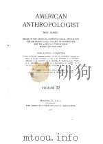 AMERICAN ANTHROPOLOGIST 1920 VOL.22 No4     PDF电子版封面     