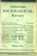 AMERICANSOCIOLOG-ICALREVIEW  VOL.19  NO1-6  1954（ PDF版）