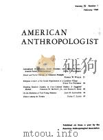 AMERICANANTHRO-POLOGIST  VOL.70N1-6  1968  共两本     PDF电子版封面     