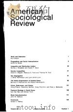 AMERICANSOCIOLOG-ICALREVIEW  VOL.51N1-6  1986  共两本（ PDF版）